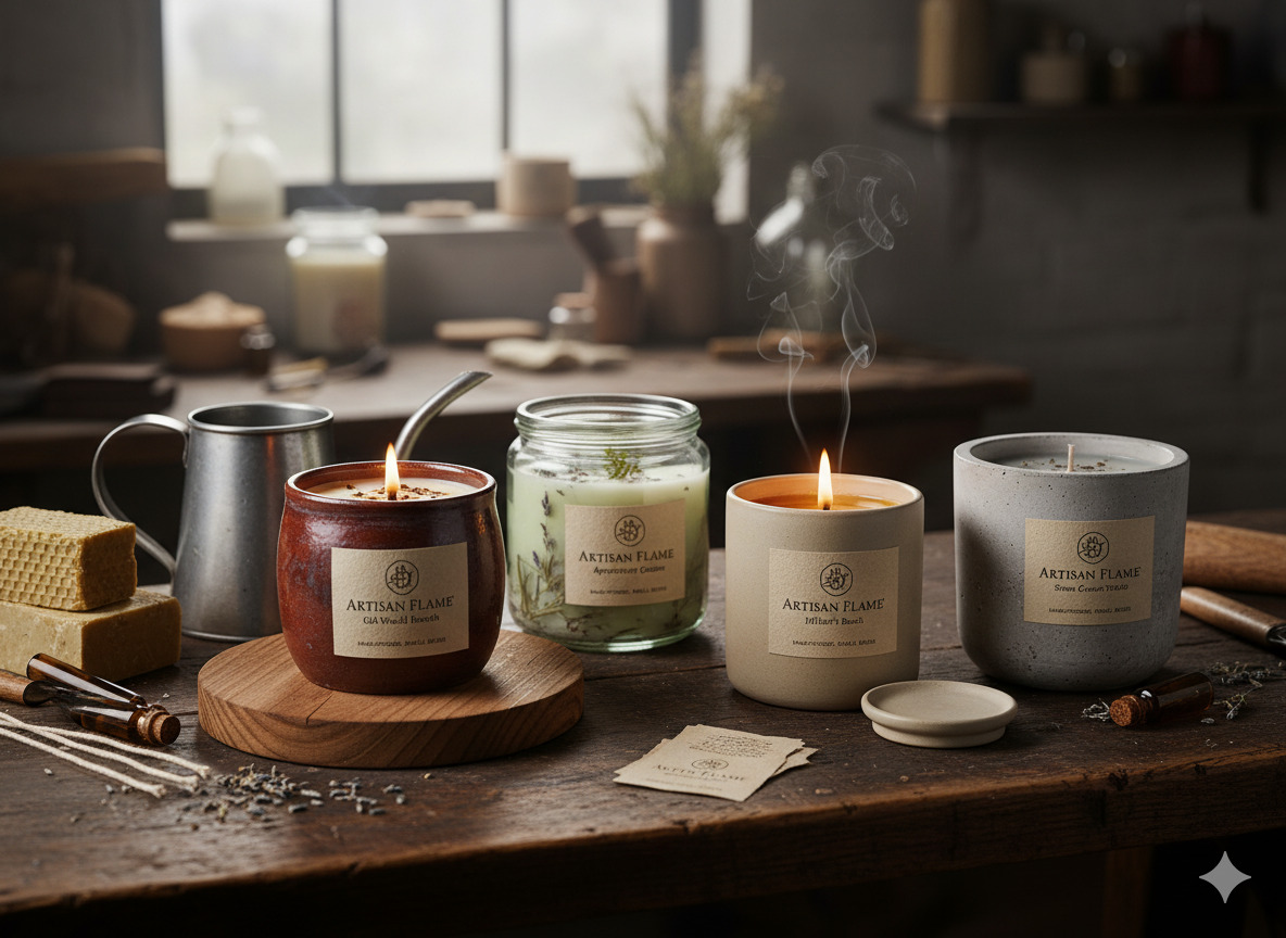 Håndlaget stearinlys